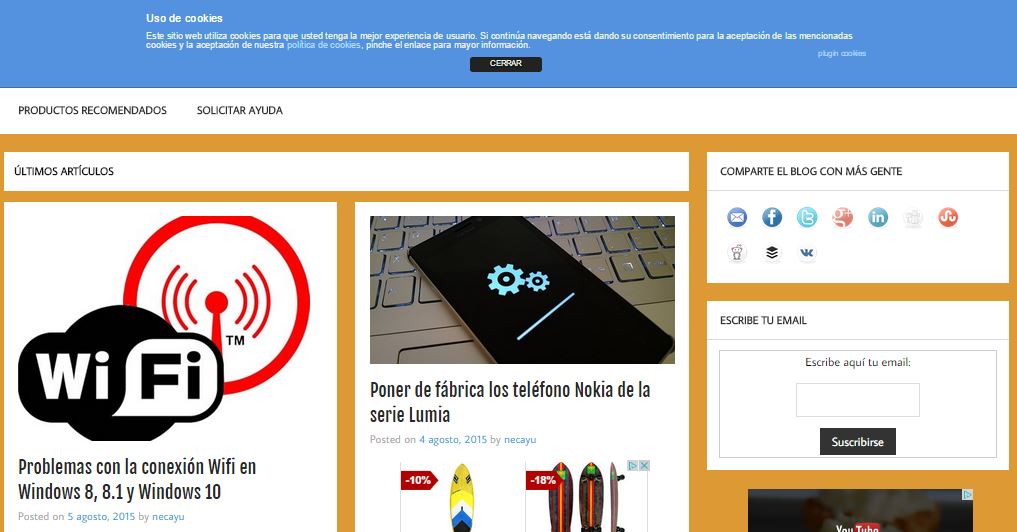 Aviso de cookies - Ley de cookies