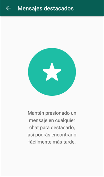 Marcar mensajes destacados en whatsapp listado
