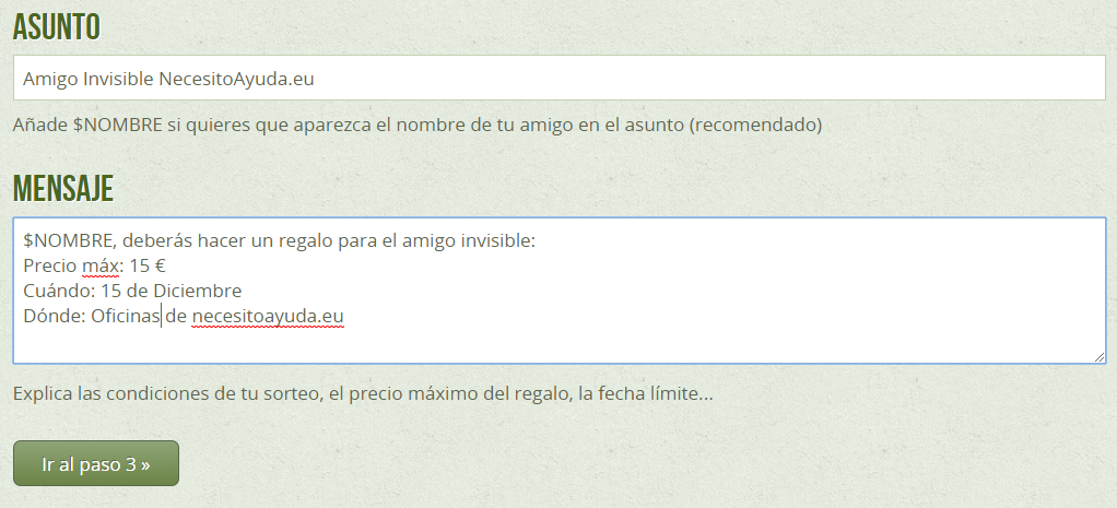 Organiza un amigo invisible con esta aplicación web mensaje