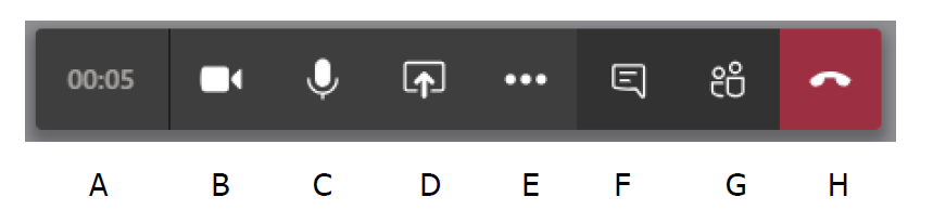 Barra de control de videollamda de Microsoft Teams